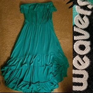 Ruffle high-low midi dress